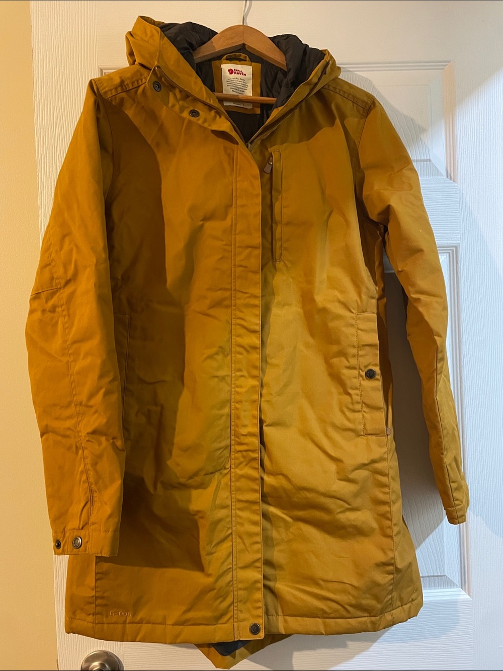 Women's Mustard Hooded Parka Jacket - fjallraven